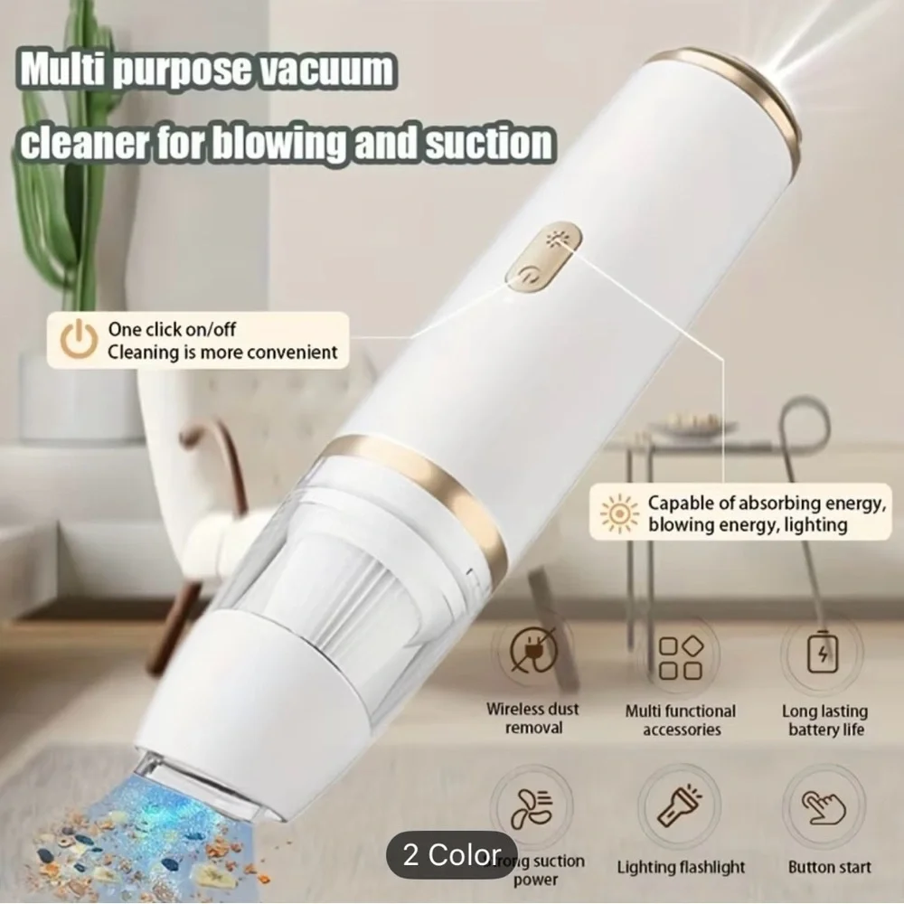 Cordless Handheld Vacuum Cleaner in White and Gold - Picture 3 of 7